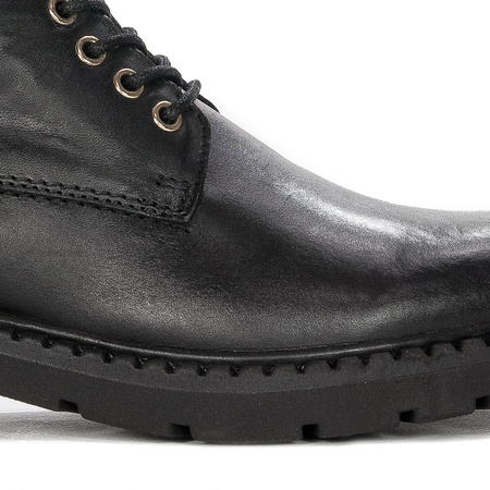 Marco Tozzi Black and Gold Leather Boots
