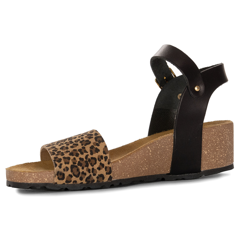 Maciejka Women's Leather Sandals Beige Black