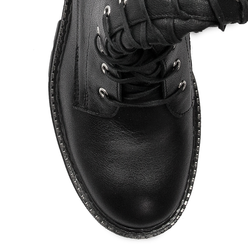 Maciejka Black Women's Lace-Up Boots