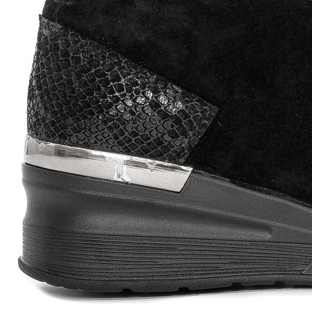 Botki Filippo DBT1504-21 BK skórzane Black Czarne