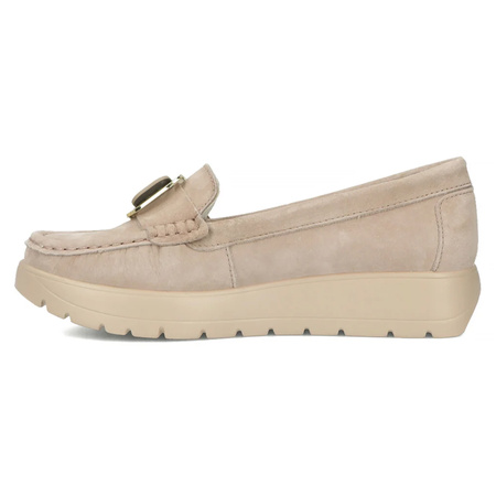 Filippo Women's Leather Moccasins Beige