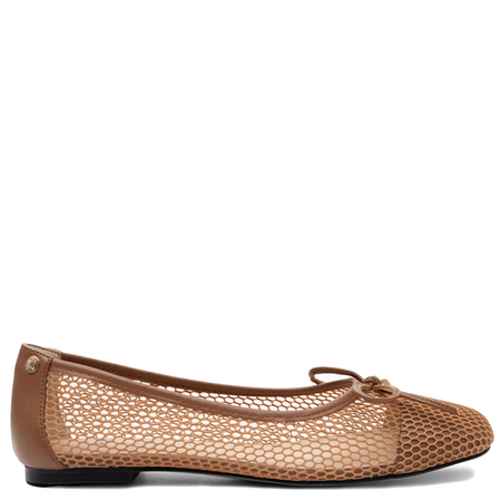 Maciejka Mesh Ballerinas Flat Almond-Toe Brown K7512-29/00-0