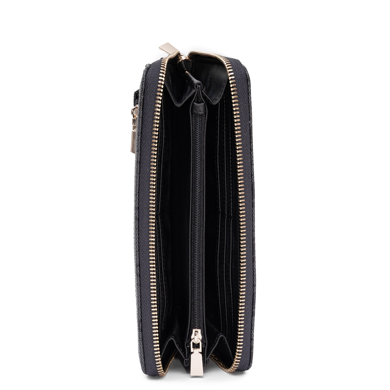 GUESS Portfel Damski Duży Zamek Wzór Czarny SWLG9648146-BLACK