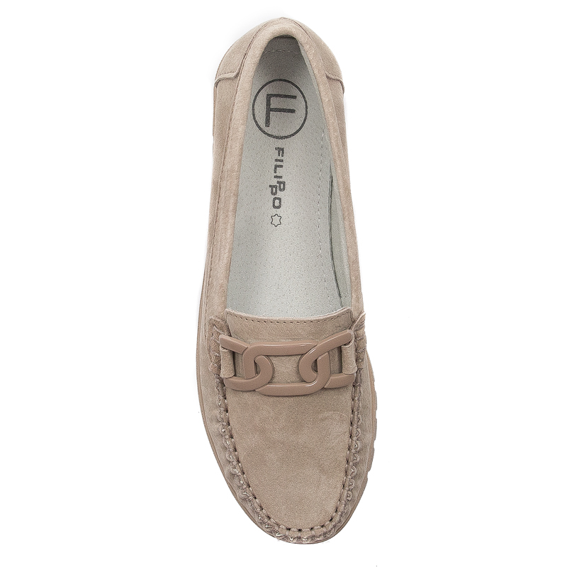 Shoes Loafers Suede Leather Filippo Beige
