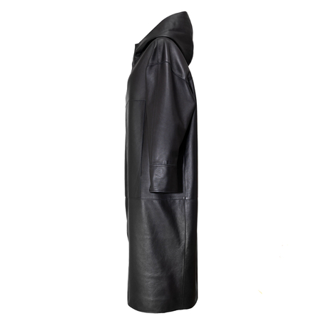 Opra Women's leather Rim Black Coat
