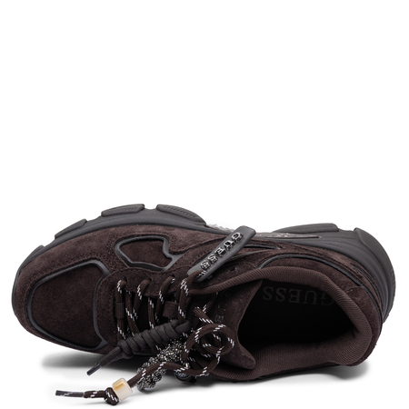 Guess Suede Women's Chunky Platform Sneakers Dark Brown FLFIRR-SUE12-BR
