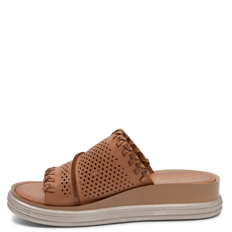 Maciejka Leather Mules Orange Platform Slides L7630-29/00-1