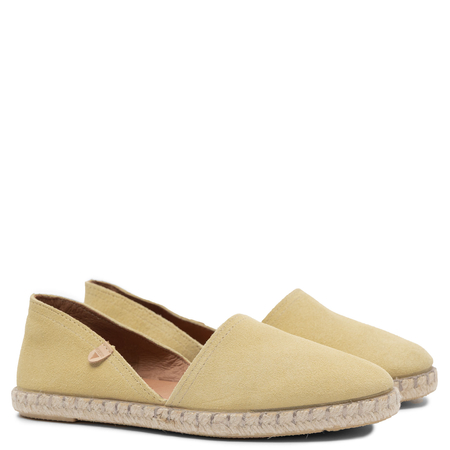 Verbenas Carmen Leather Espadrilles Soft Yellow CARMEN-SER-BRULEE