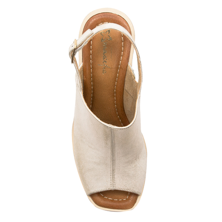 Maciejka Women's Sandals On Heel Beige & Gold