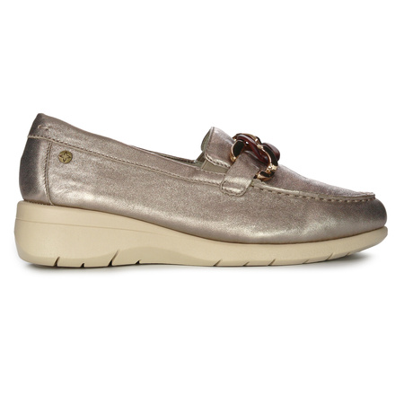 Maciejka Gold Leather Low Shoes