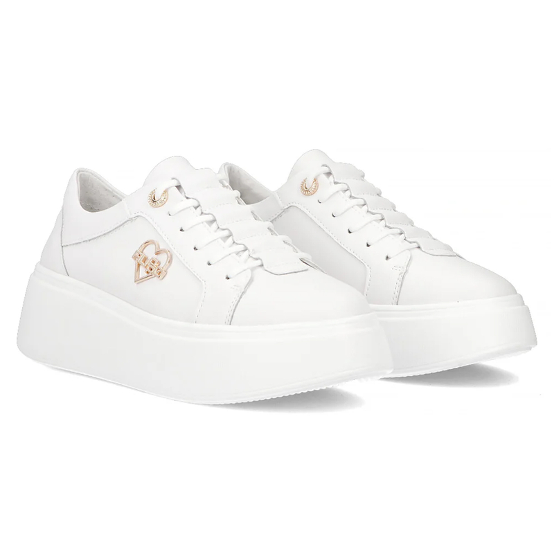 Filippo White Leather Sneakers