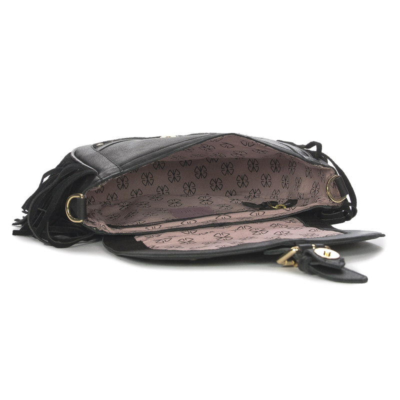 Piti Cuiti Women's Shoulder Bag Black with Tassels