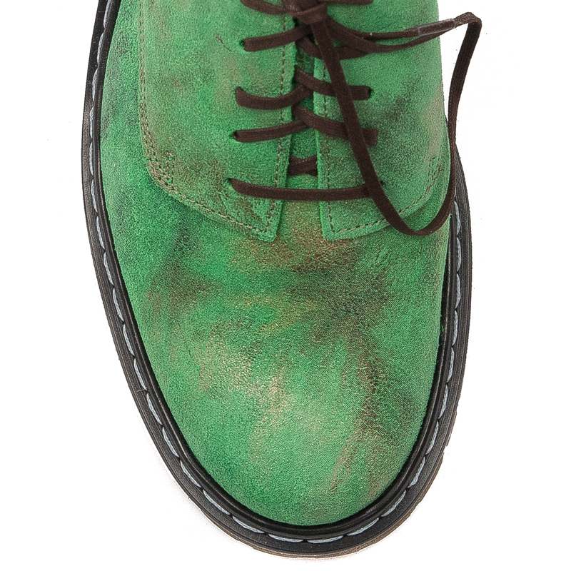 Maciejka 04087-09/00-5 Green+Gold Flat Shoes