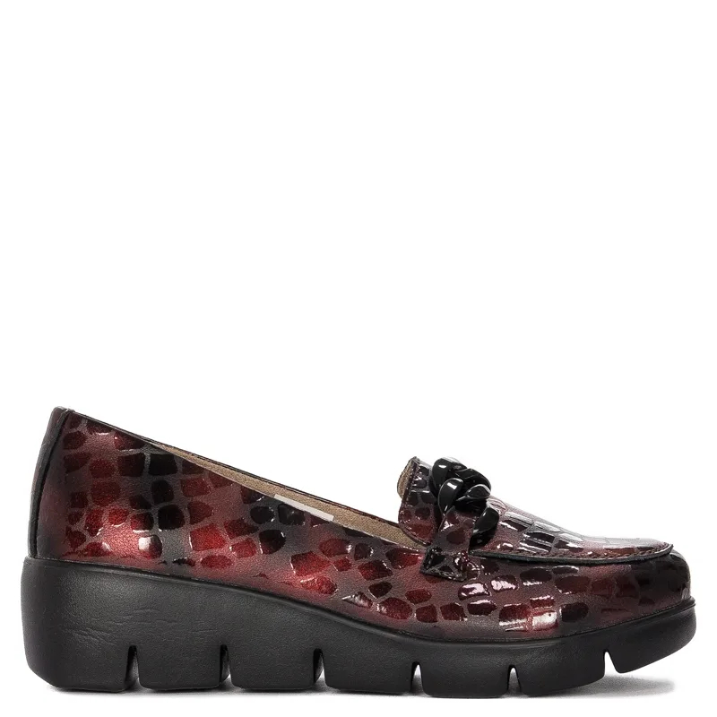 Filippo Półbuty damskie skórzane Burgund bordowe