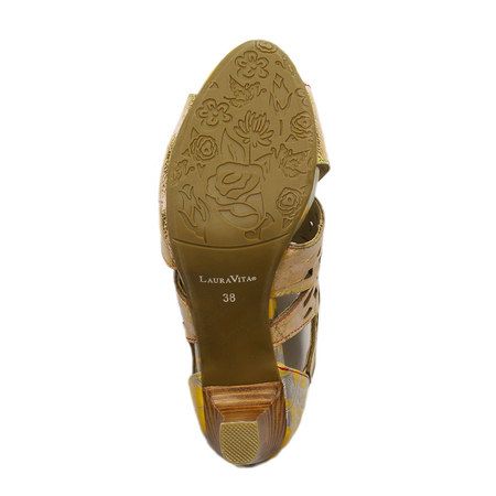 Laura Vita Women's Leather Sandals Gold