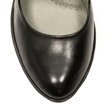 Maciejka Leather Comfortable Pumps On Platform Black 02629-01/00-1