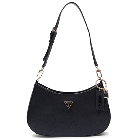 Guess Elegancka Klasyczna Torebka Na Ramię Bagietka Mała Czarna HWZG9672180-BLACK