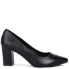 Sergio Leone Classic Block-Heel Pumps Almond Toe Black PB414 CZARNY PU