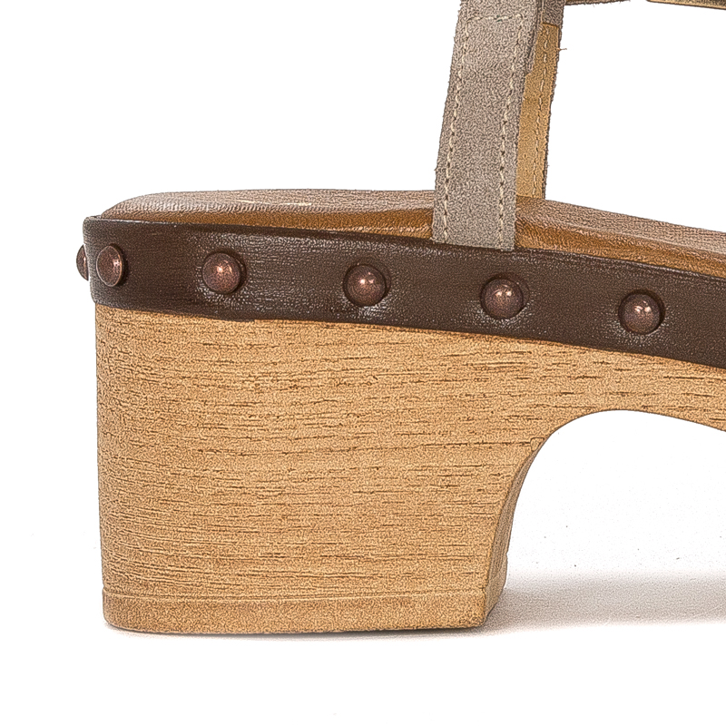 Maciejka women's Dark Beige velor Sandals