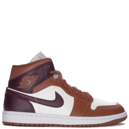 Nike Sneakersy WMNS Air Jordan 1 Mid Dusty Peach Night Maroon - Sail