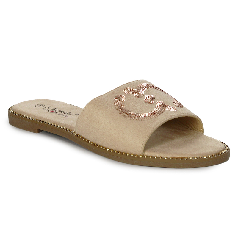 S.Barski Women's Beige Slides