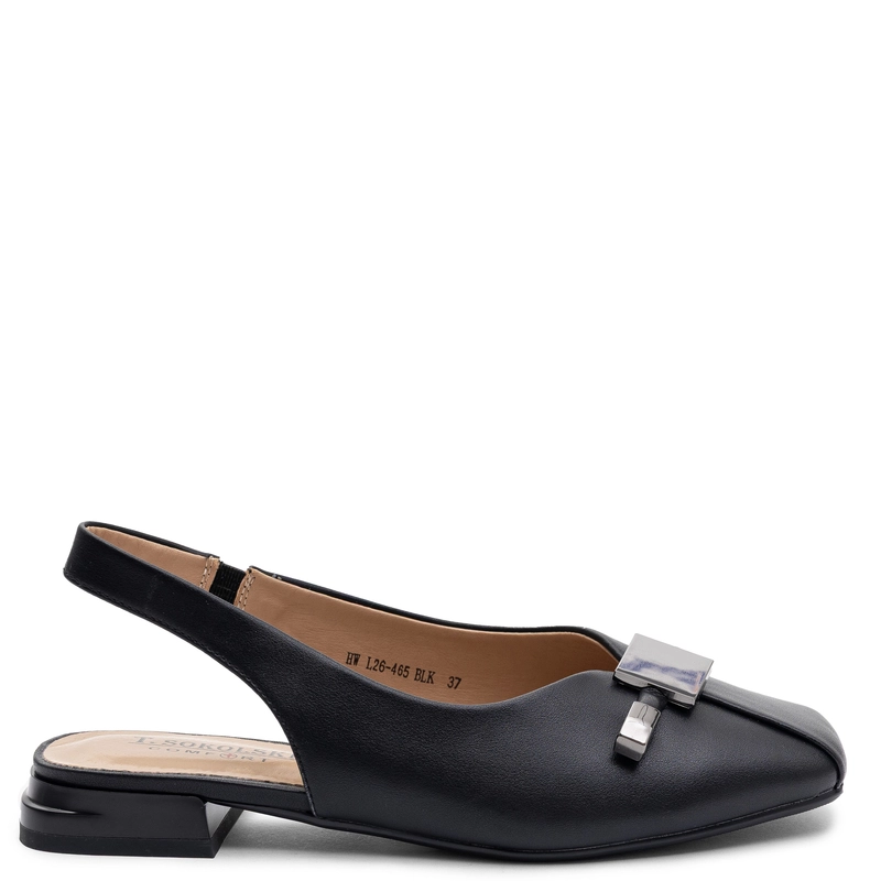 T.Sokolski Skórzane Półbuty Damskie Czarne HW-L26-465-BLK