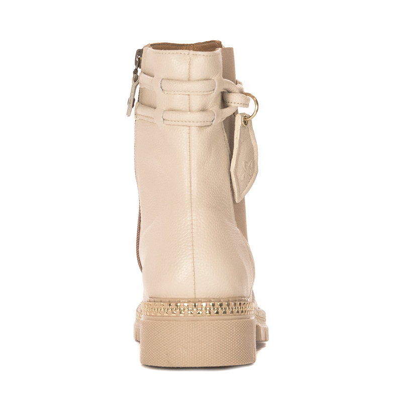 Maciejka Beige Leather Women's Boots