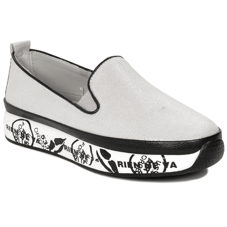 S.Barski Women's Low shoes Leather Silver