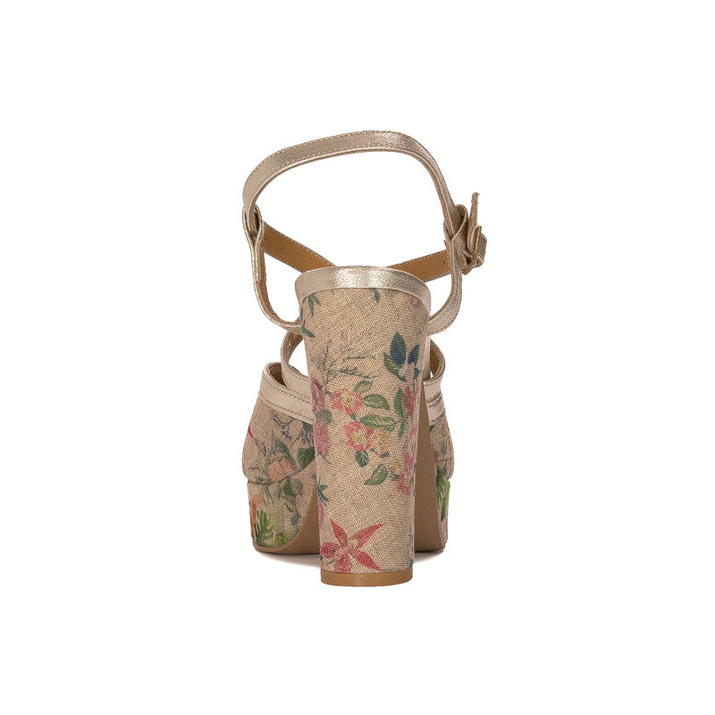 Maciejka Women's Gold + Flowers Sandals
