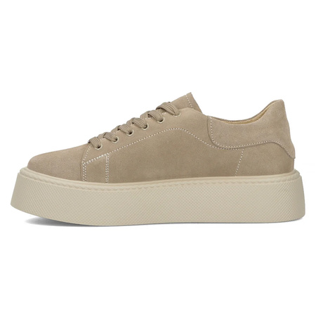 Filippo Półbuty Sneakersy Damskie Skórzane Beżowe
