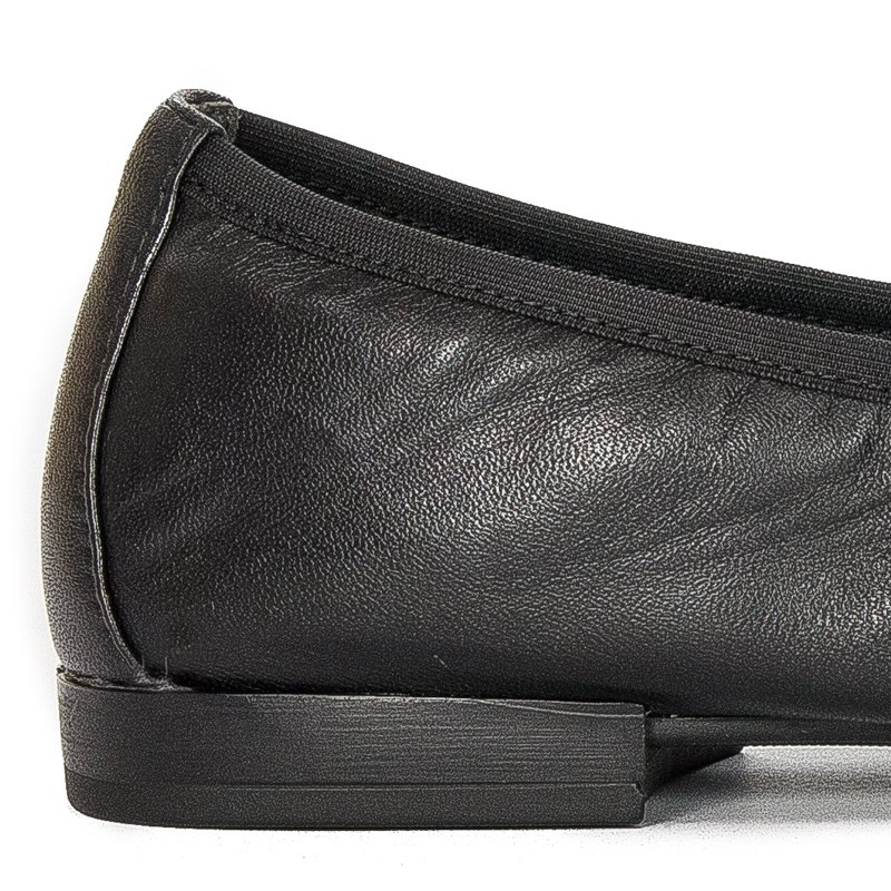 Tamaris Baleriny damskie skórzane Black czarne