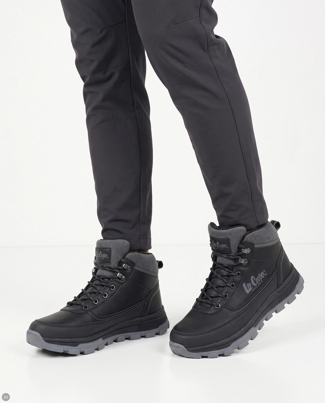 Lee Cooper Męskie Sznurowane Trzewiki Na Platformie Czarne LCJ-26-01-4625MA