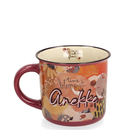 Anekke Ilustrowany Kubek Porcelanowy z Kokardką i Zawieszką Wielokolorowy 43475-102