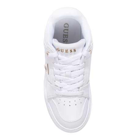 Guess Damskie Sneakersy Na Platformie Złote Detale Białe FLTDELELE12-WHITE