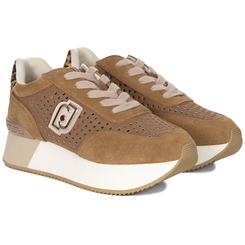 Liu Jo Sneakersy Damskie Na Platformie Brązowe