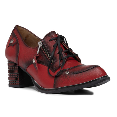 Maciejka Women's Lace-Up High-Heeled Shoes Red