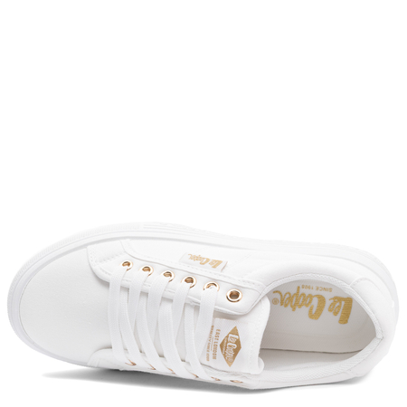 Lee Cooper Sneakersy Na Platformie Damskie Białe LCW-26-44-4474L