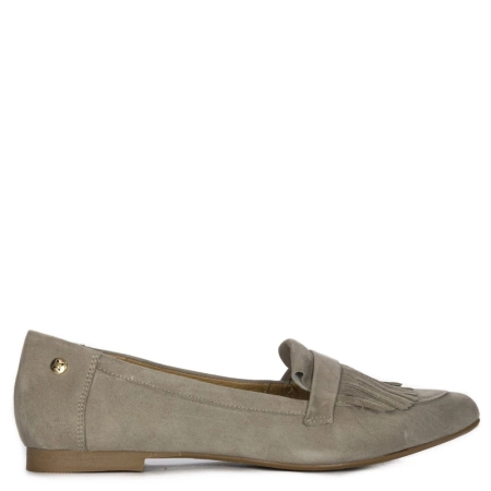 Maciejka Leather Fringe Ballerinas Slip-On Beige 06440-04/00-1