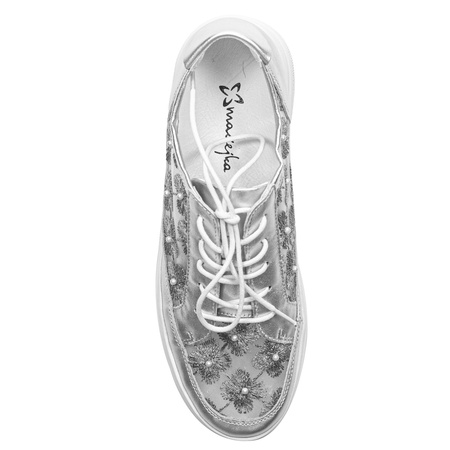 Maciejka Women's Silver Leather Sneakers