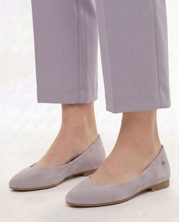 Maciejka Leather Classic Ballerinas Suede Beige 4100W-11/00-8