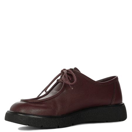 Maciejka Women’s Leather Lace-Up Shoes Platform Burgundy K7189-23/00-1