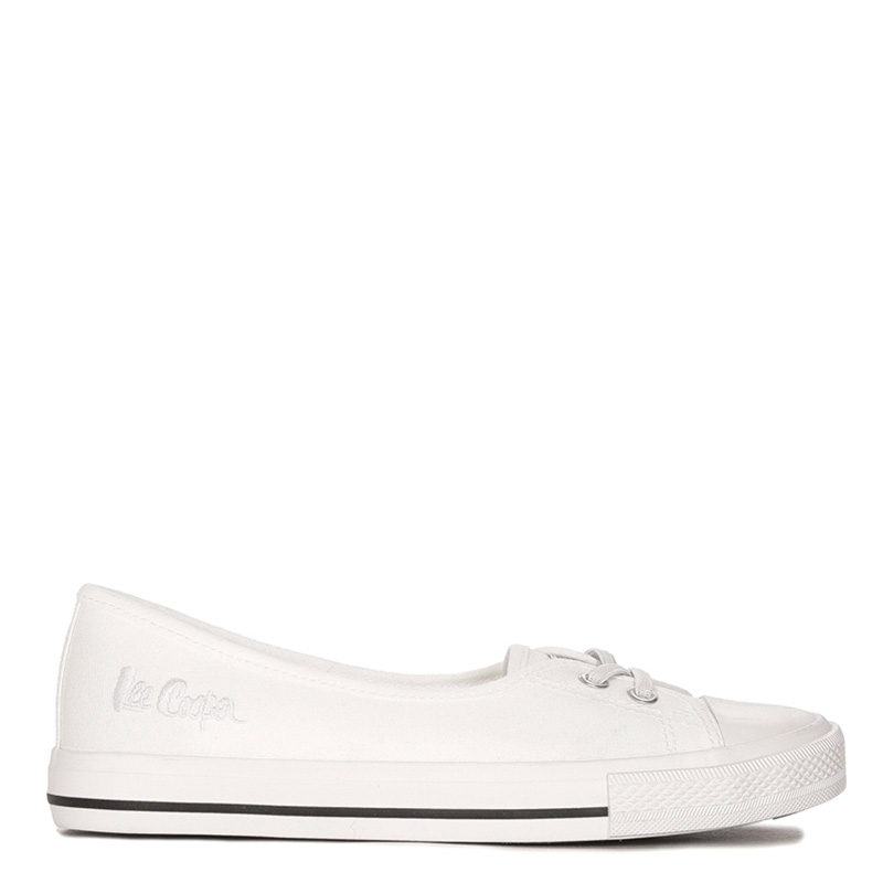 Lee Cooper Białe Materiałowe Trampki Slip-On Niskie Białe LCW-26-31-4356L