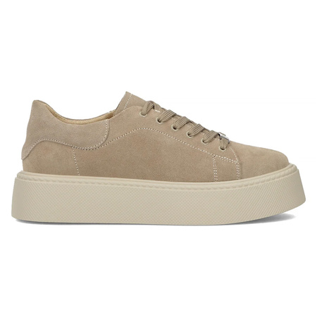 Filippo Półbuty Sneakersy Damskie Skórzane Beżowe