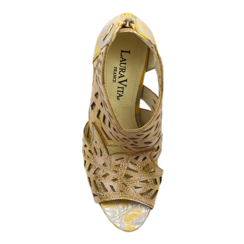 Laura Vita Women's Leather Sandals Gold