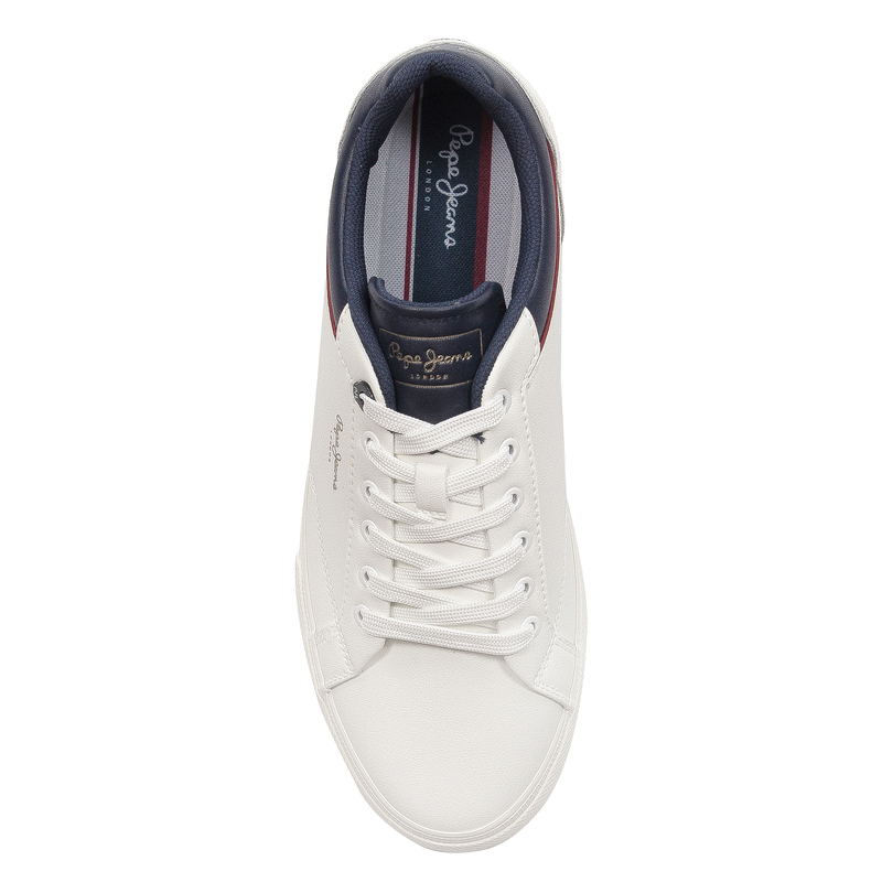 Pepe Jeans Sneakersy półbuty męskie Kenton Journey M Navy biało-granatowe