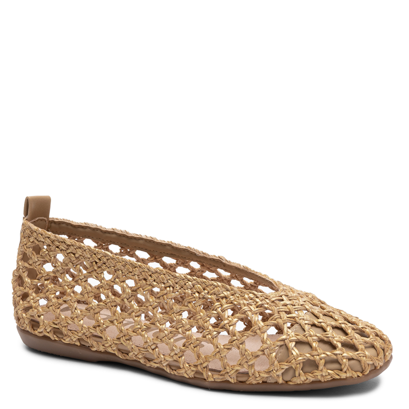 Wonders CH-1005 Półbuty Plecione Ażurowe Złote CH-1005-PLATINO