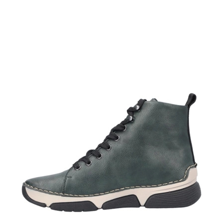 Rieker Warm-Lined Lace-Up Ankle Boots with Side Zip Blue 45920-54-BLUE