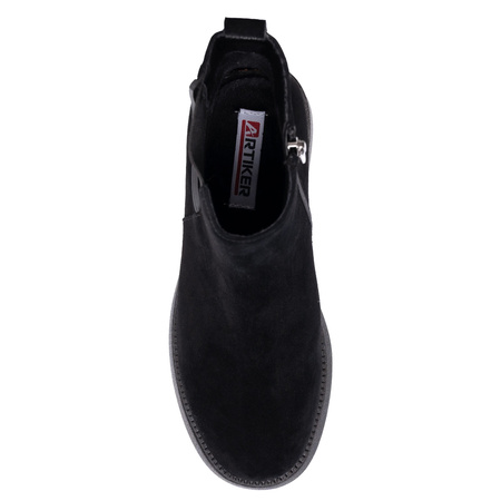Artiker Suede Platform Ankle Boots Block Heel Black 57C0158