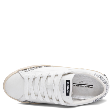 Crime London Leather Sneakers With Glitter White 29000PP8.10