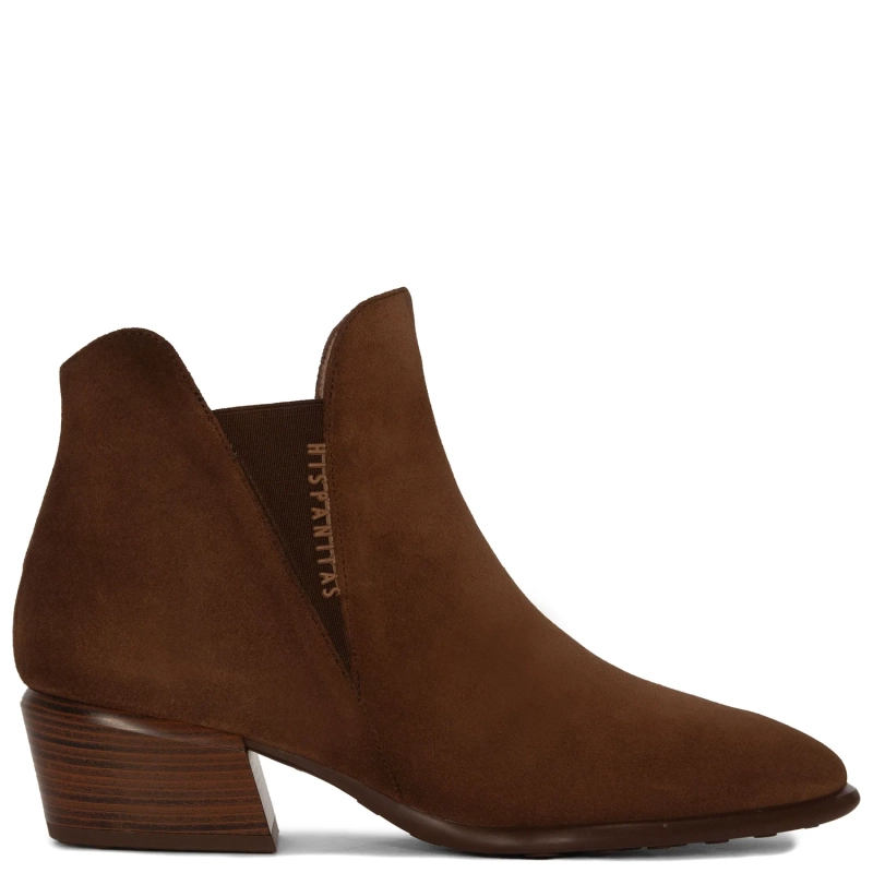 Hispanitas Women's Brown Ankle Boots with Heel